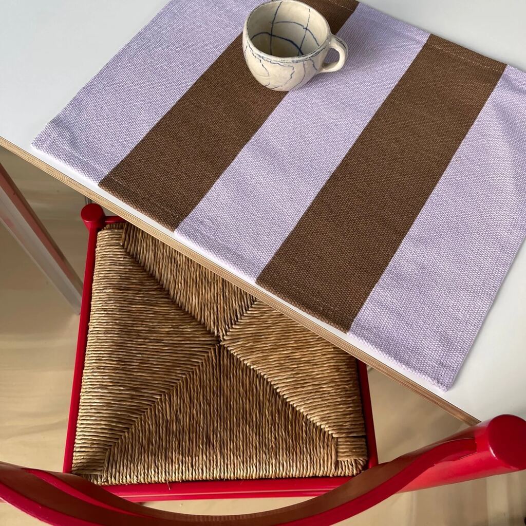 Jou Quilts Dækkeserviet | striber lilla/brun
