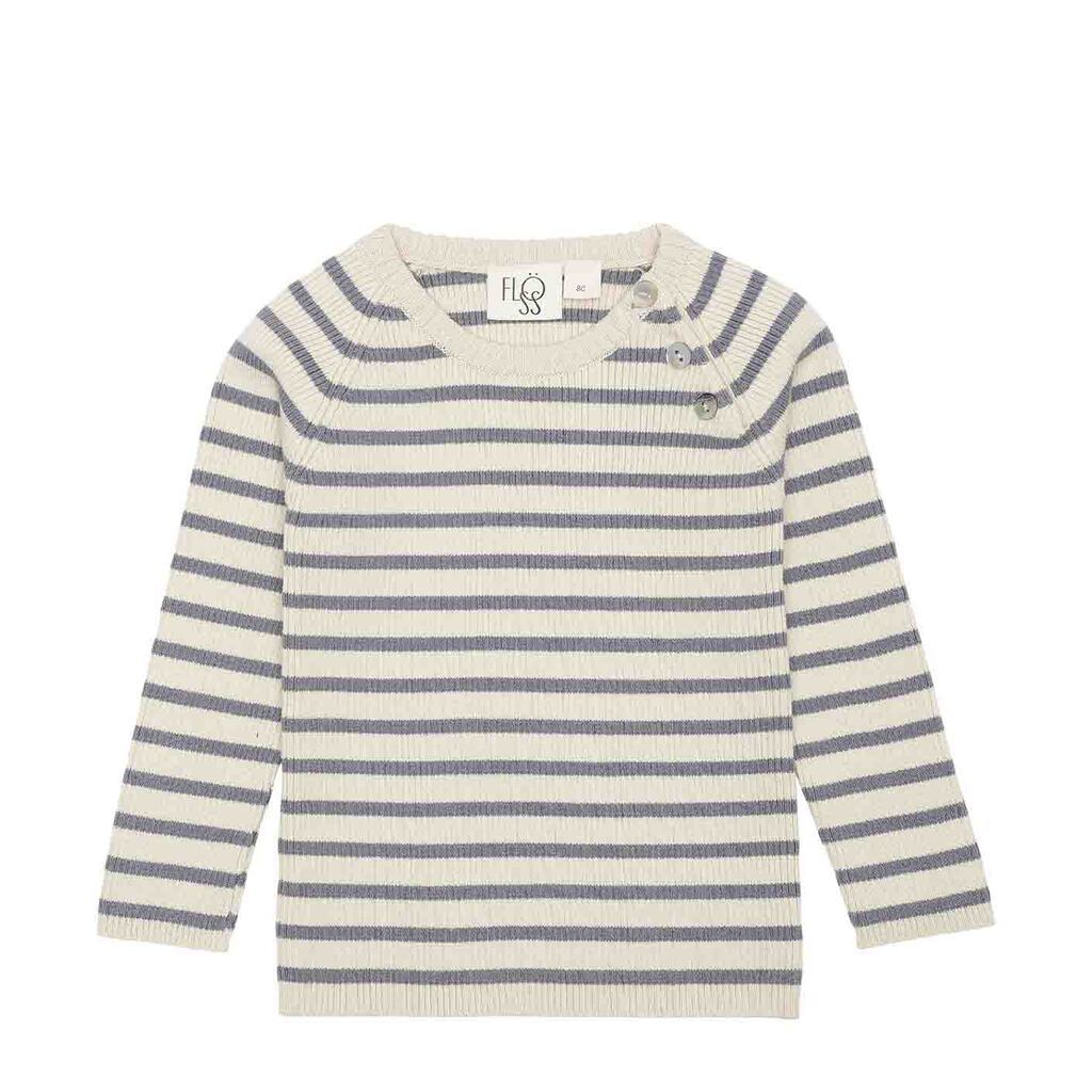 Flöss | Sweater Flye, råhvid og grå
