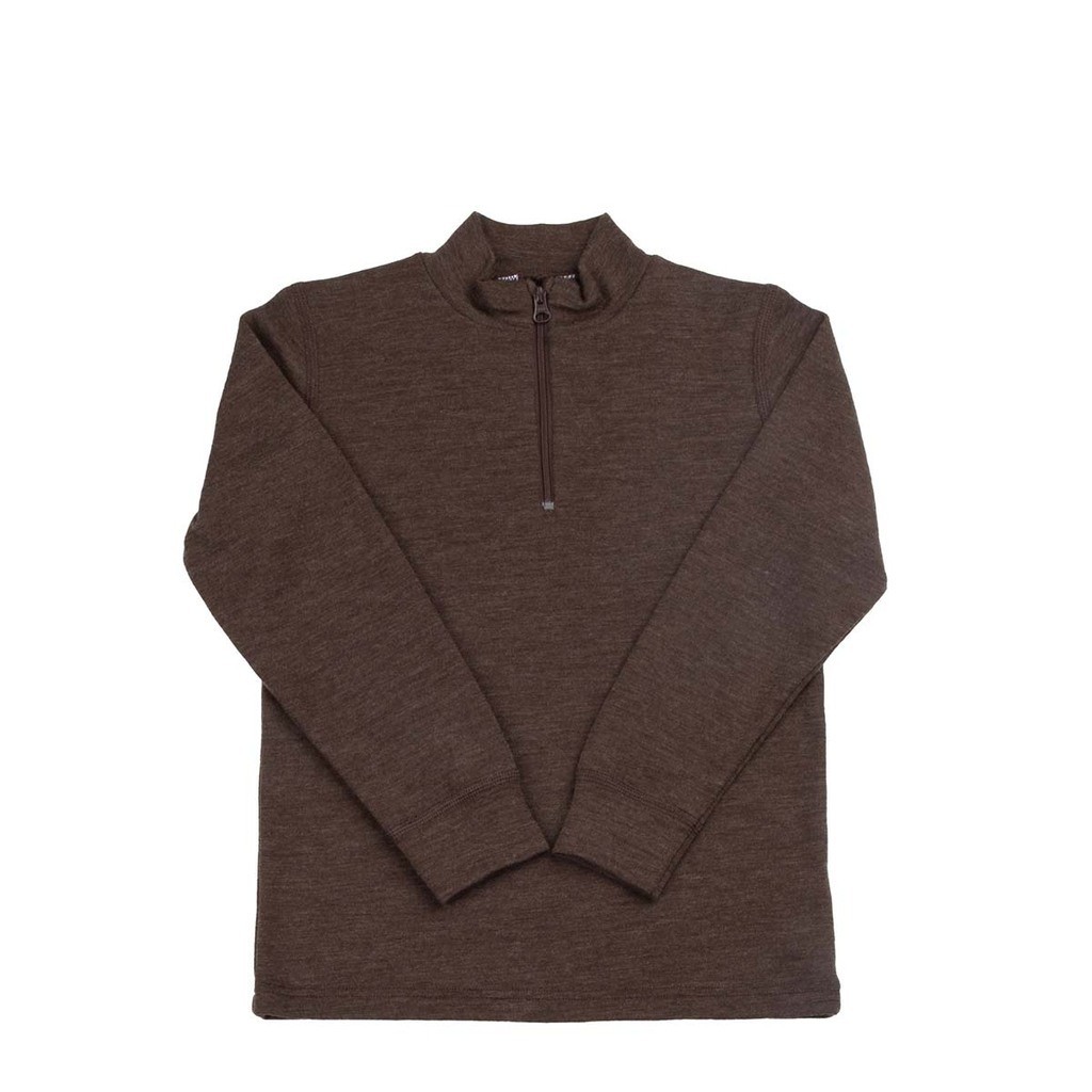 Joha | uldtrøje  med lynlås, brun