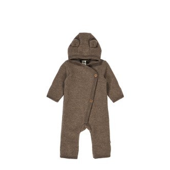 Musli |Uld heldragt i fleece med hætte, brun
