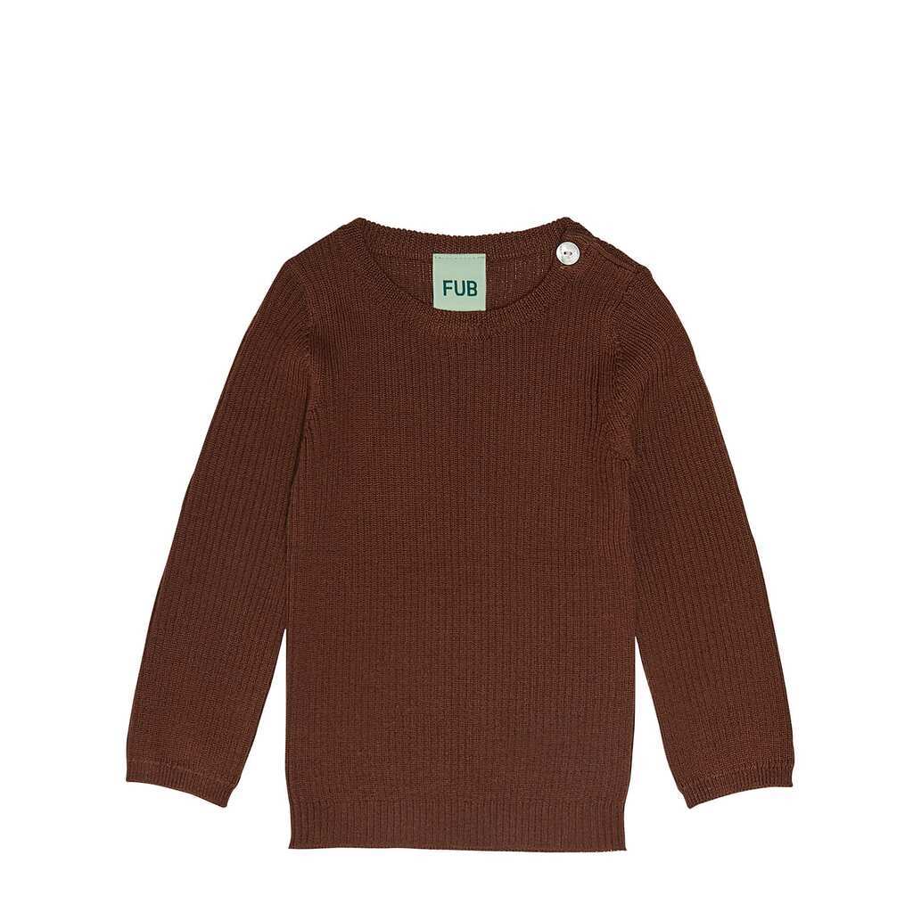 FUB | Baby uldtrøje i rib, umber