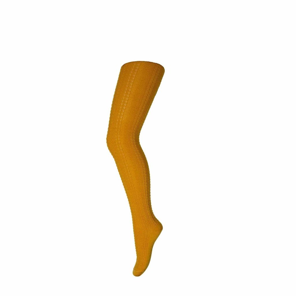 mp Denmark | Uld strømpebukser med mønster, gul