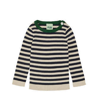 FUB | Baby trøje med striber, Ecru/navy