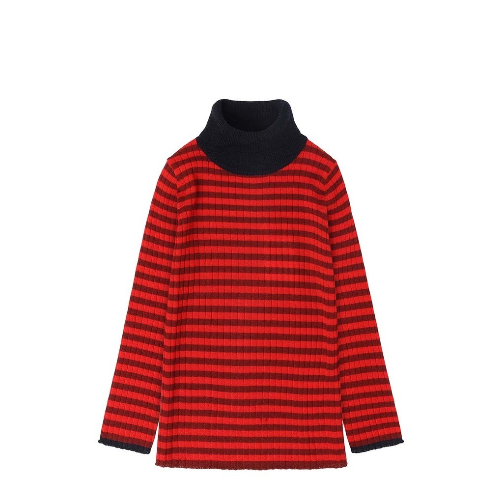 FUB | Rullekrave uld, rød stribet