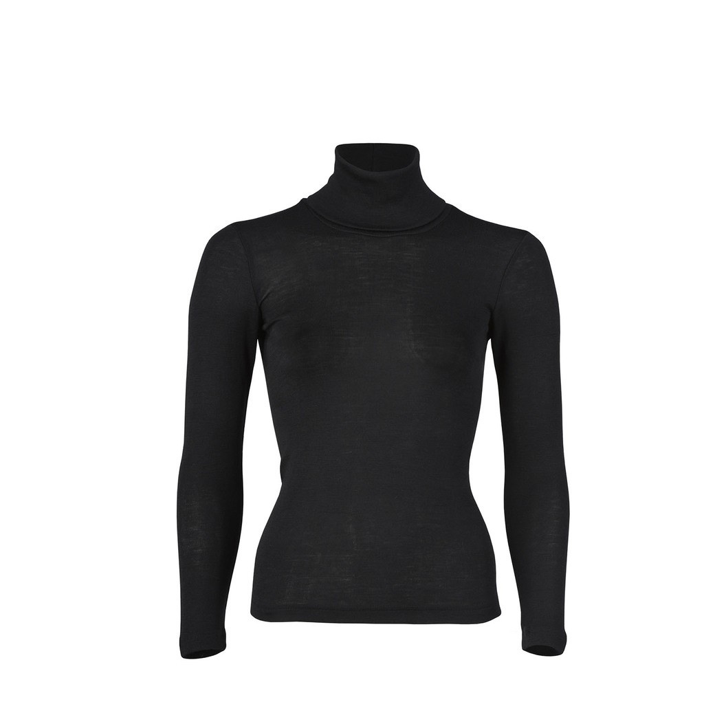 Engel | Uld silke rullekrave, sort