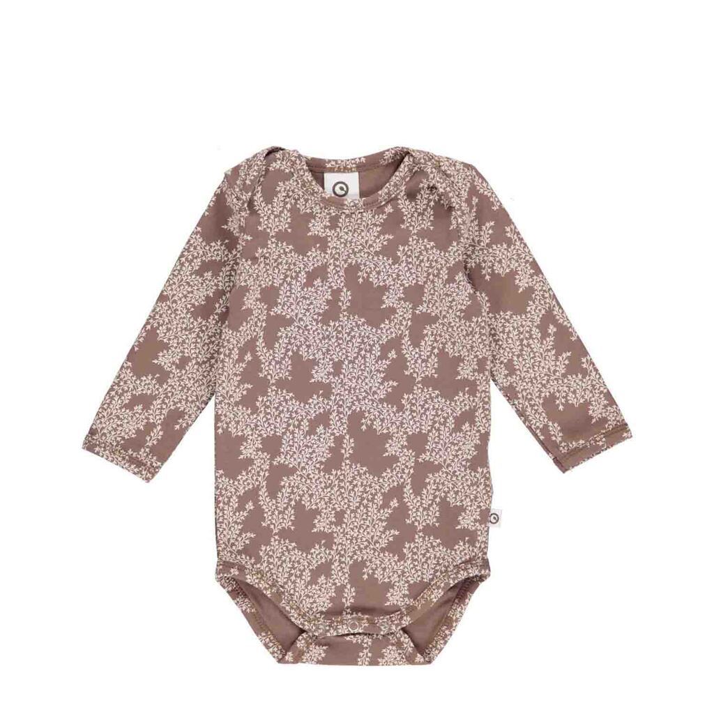 Müsli | Body brun med hvide blomster