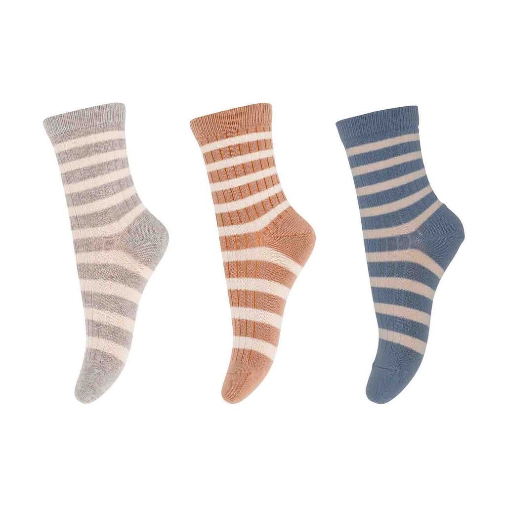 mp Denmark | Drengestrømper 3 pak, brun multi