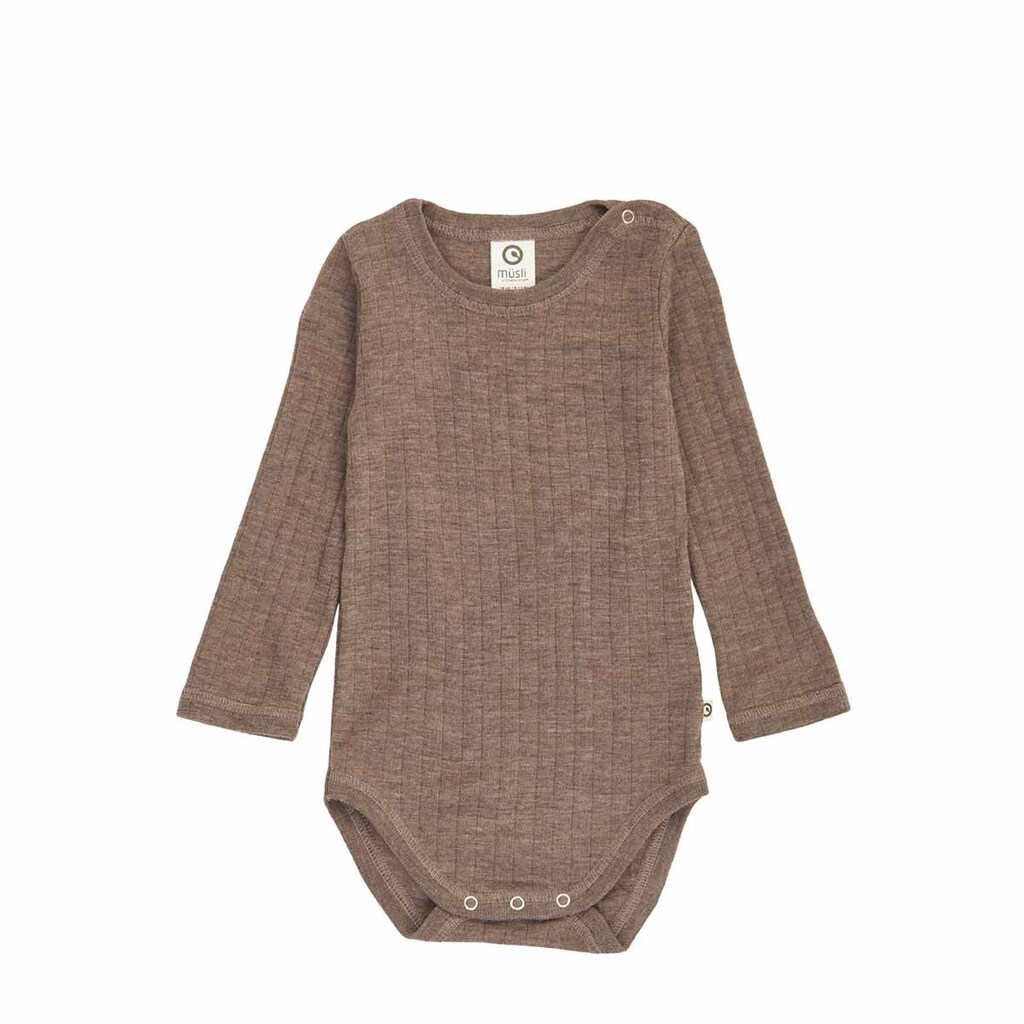 Müsli | Uld body, brun melange