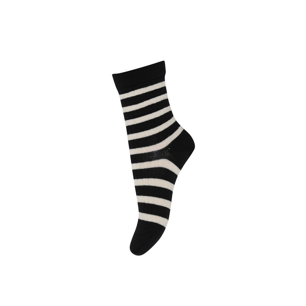 mp Denmark | Uldstrømper, sort med striber