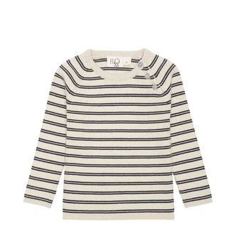 Flöss | Sweater Flye råhvid og blå