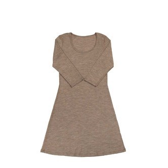 Joha | uld/silke kjole 3/4 ærme, beige melange