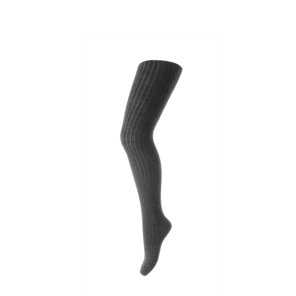 mp Denmark | Uld strømpebukser i rib, mørke grå