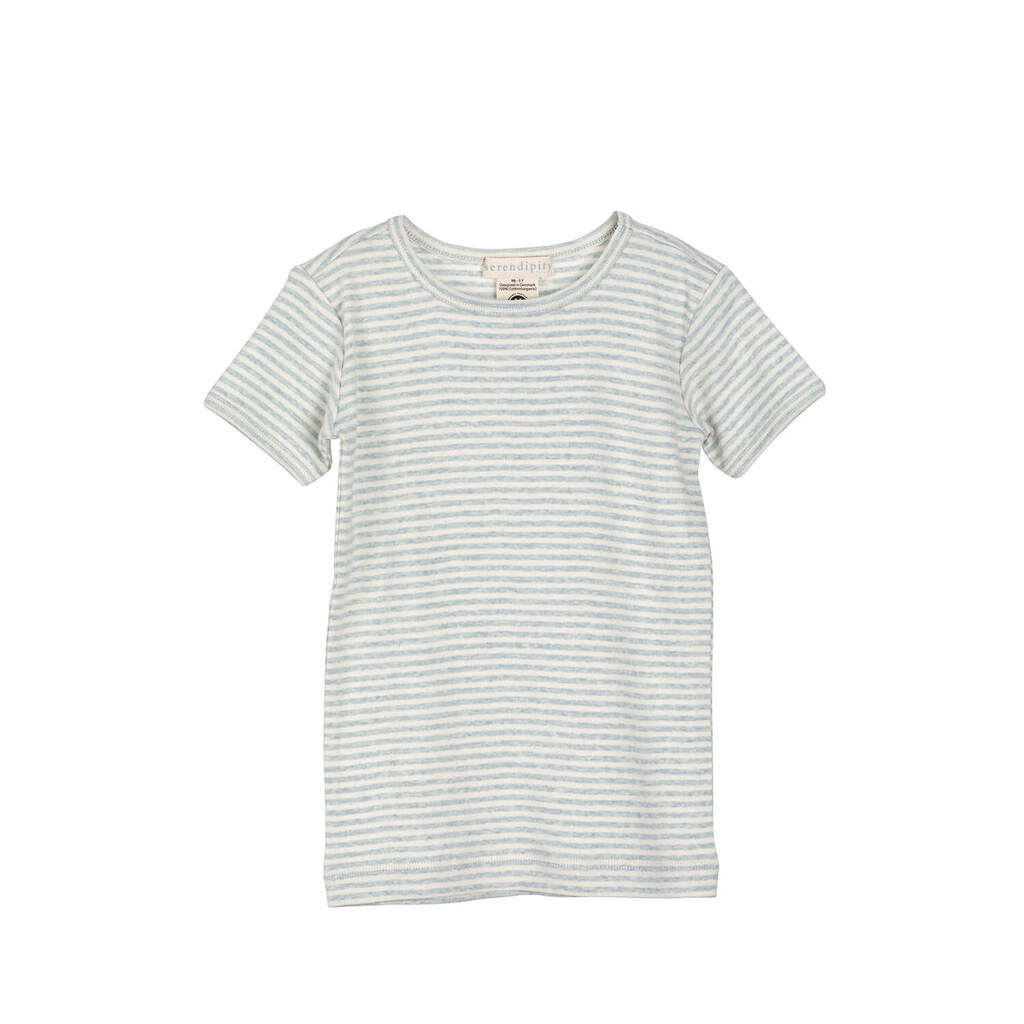 Serendipity | Stripe tee short, cloud/offwhite
