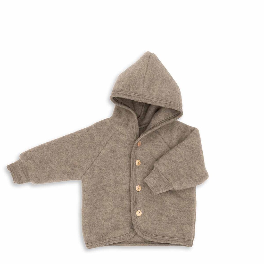 Engel | Uld fleece jakke, brun melange