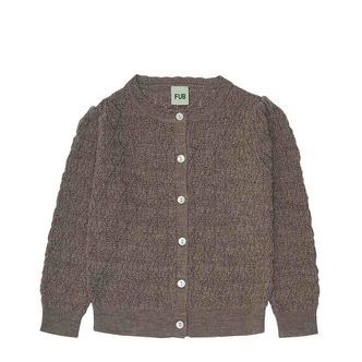 FUB | Uld cardigan pointelle, beige melange