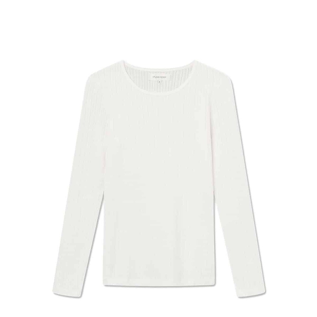 Studio Feder | Gertrud pointelle top, hvid