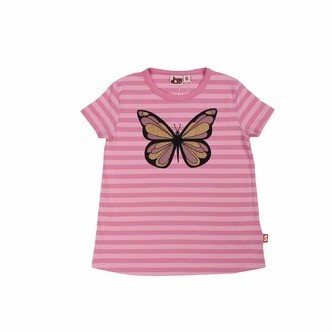 DYR Cph | T-shirt Wildlife, lyserød strib