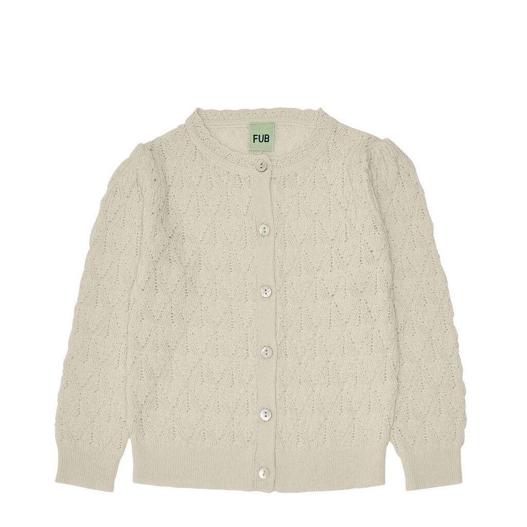 FUB | Uld cardigan pointelle, ecru
