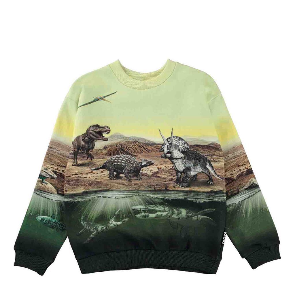 Molo | Sweat med dinosaurus, grøn