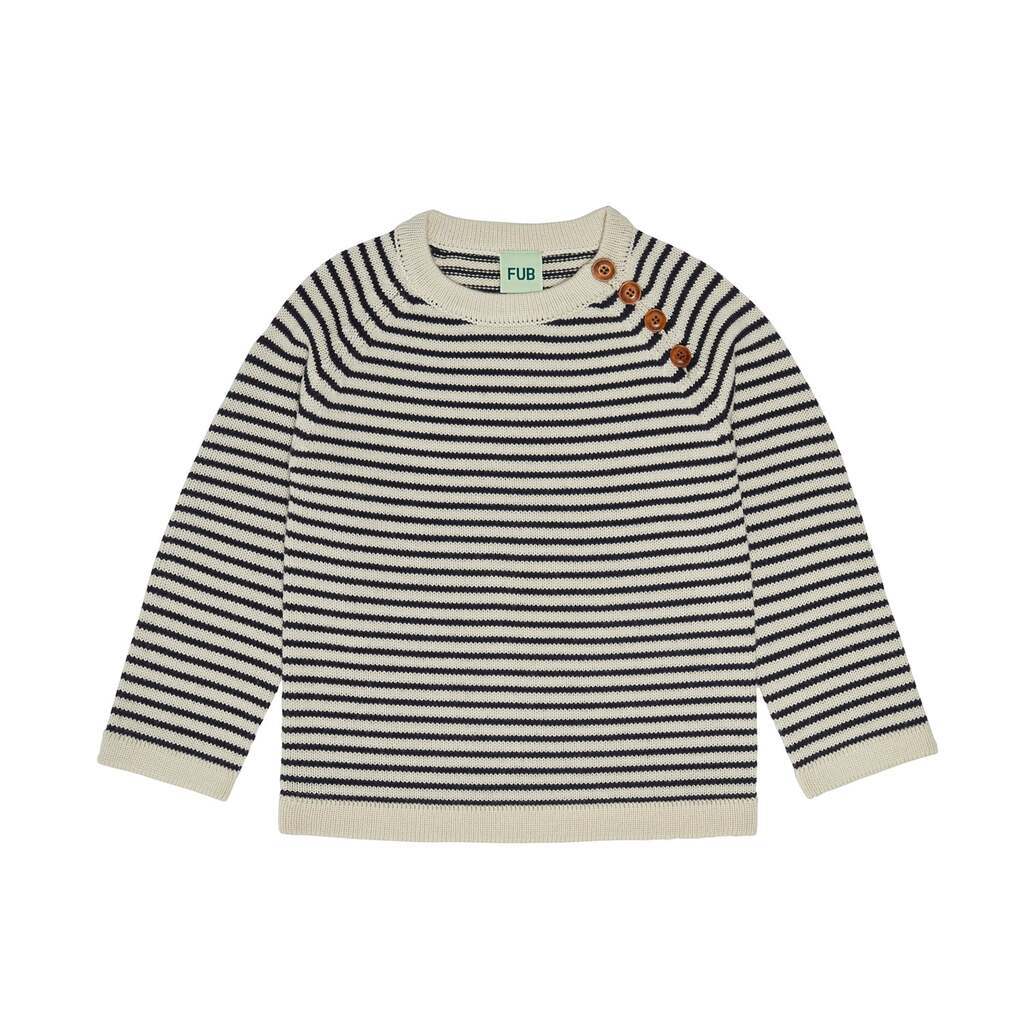 FUB | Uld sweater, ecru/dark navy
