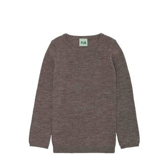 FUB | Uldtrøje i rib, beige melange