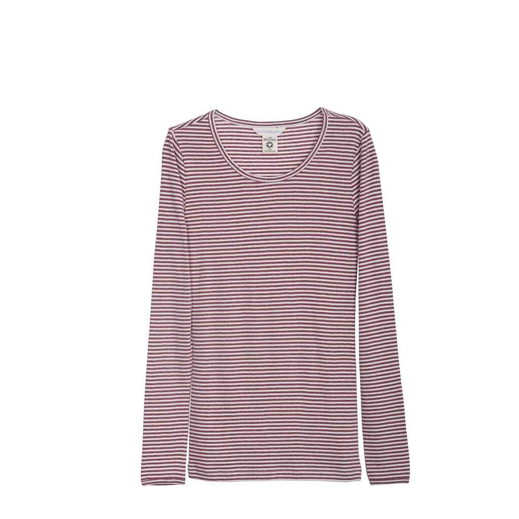 Serendipity | Trøje med striber, aubergine