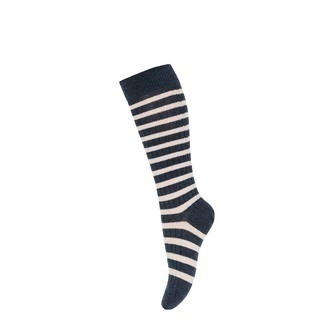 mp Denmark | Knæstrømper uld, blå med striber