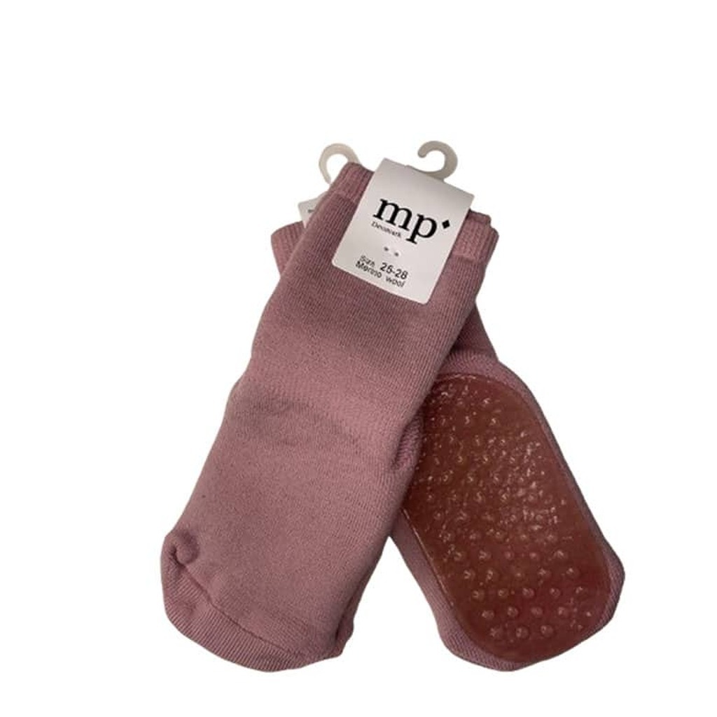 mp Denmark | Uldstrømper skridsikker bund 2 pak, rosa