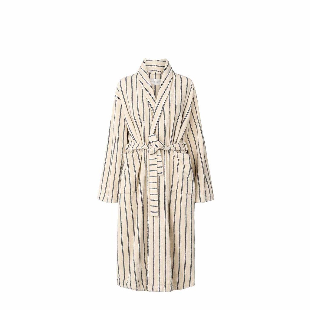 Studio Feder | Badekåbe Mia, stribet mørkeblå