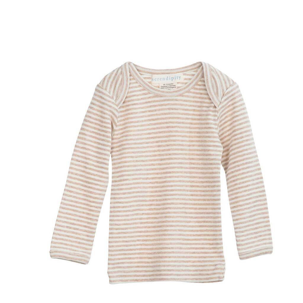Serendipity | Baby trøje, stribet sand