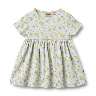 Nova Kortærmet Jersey Kjole, Summer Blue Citrus, Wheat