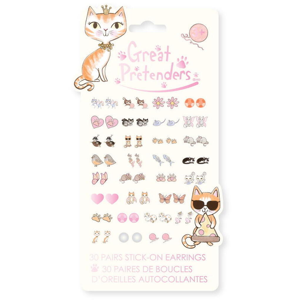 Paw-Some Stick-on Øreringe 30 Sæt, Great Pretenders