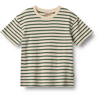 Fabian T-shirt, Green Stripe, Wheat