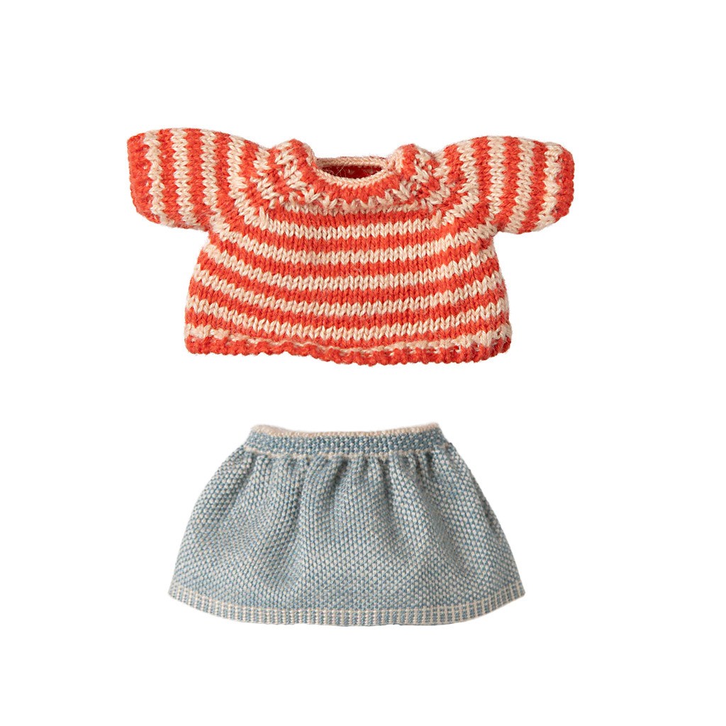 Strikket Sweater og Nederdel, Storesøster Mus, Maileg