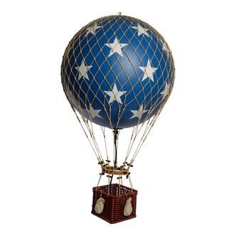 Luftballon Blue Stars LED Lys, 32 cm. Royal Aero, Authentic Models