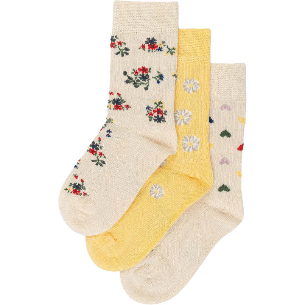 3-Pak Bambus Sokker, Flower Mix, Minipop