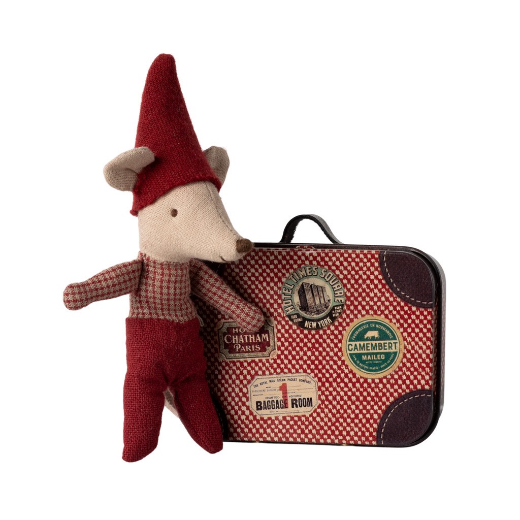 Metal Kuffert med Baby Julemus, Julen 2024, Maileg