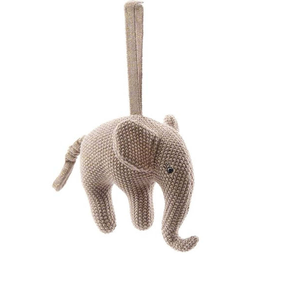 Aktivitetslegetøj, Musikuro, Elefant, lys rosa med guld, Smallstuff