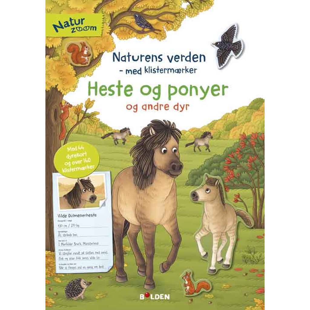 Heste og Ponyer, Naturens Verden Klistermærkebog, Forlaget Bolden