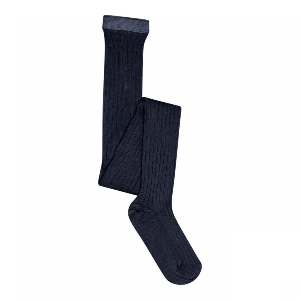 Bomuld Rib Strømpebukser, Navy, MP Denmark