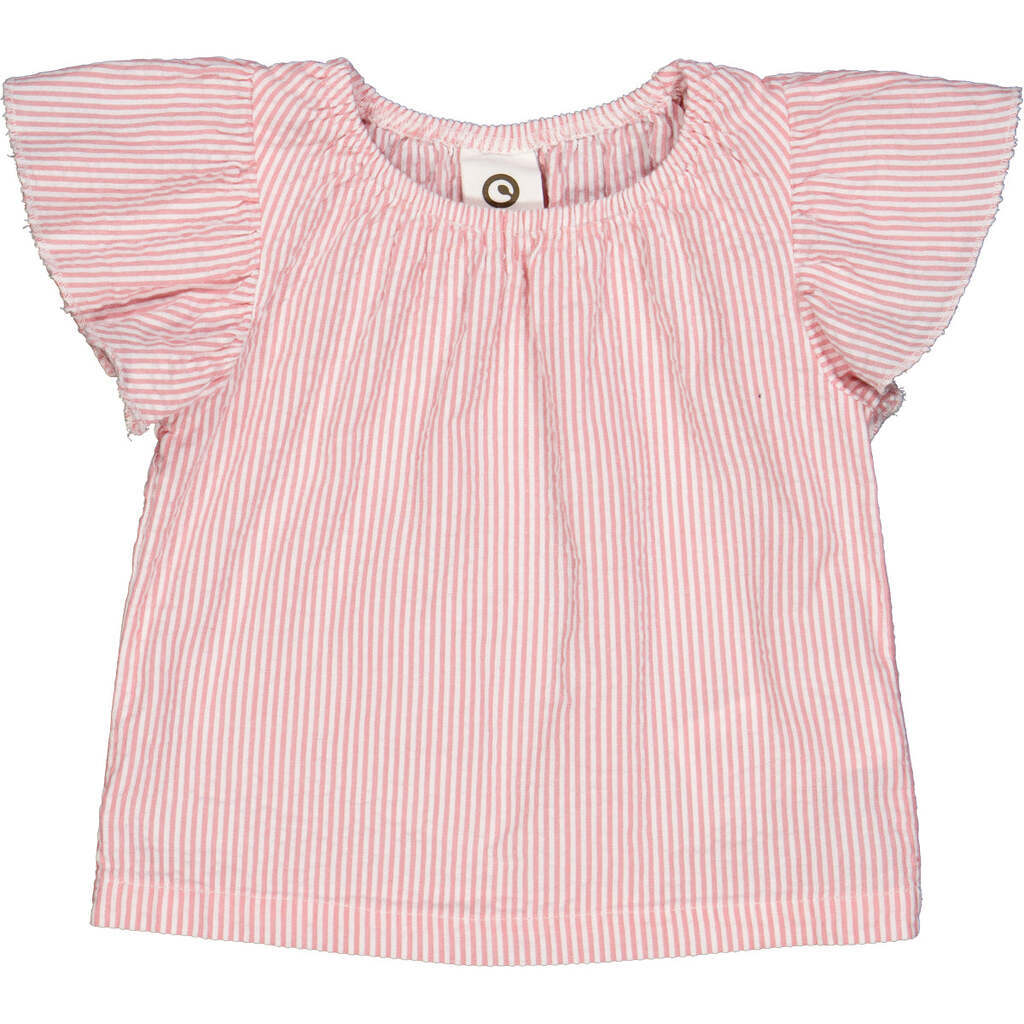 Seersucker Bluse, Balsam Cream/Bubblegum, Müsli