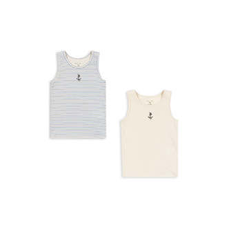 2-Pak Undertrøje Tank Top, Stripe Provence Mix, Konges Sløjd