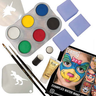 Ansigtsmaling, 6 Farver Basis, Grimas