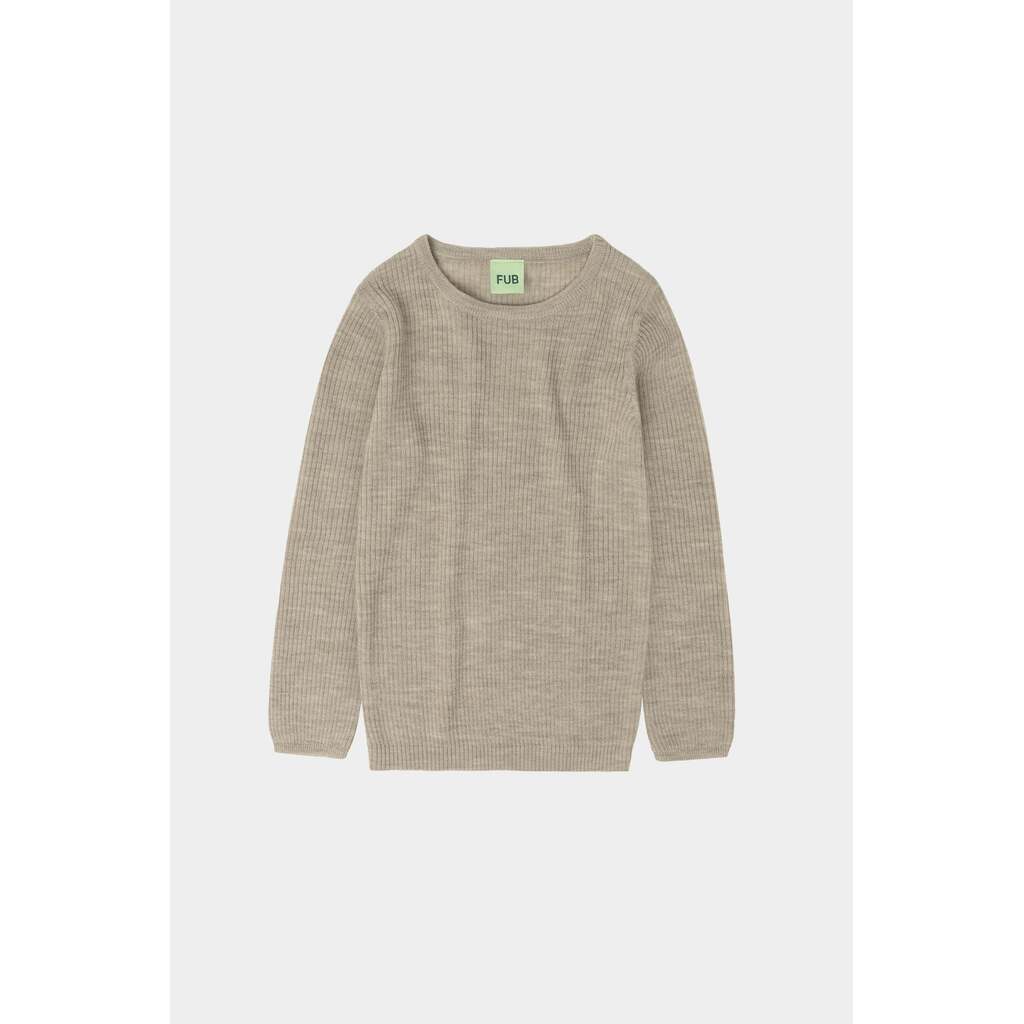 Rib Bluse, Oat Melange, FUB
