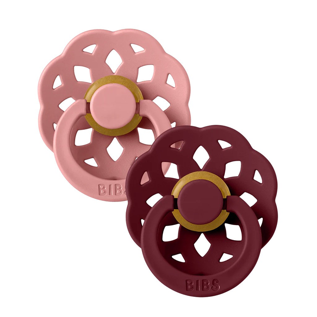 Boheme, Latex, Str. 2, Dusty Pink/Elderberry, 2-pak, Bibs Sut