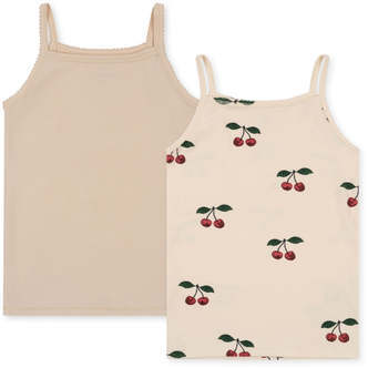 2-Pak Undertrøje Strap Top, Ma grande cerise/Nouvelle peach, Konges Sløjd