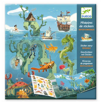 Klistermærkebog Havet, Genanvendelige Klistermærker, Djeco