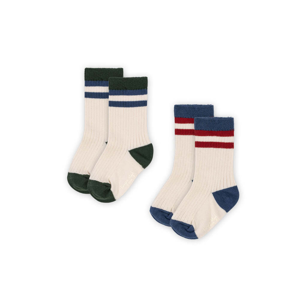 2-pak Strømper, Multi Stripe, Konges Sløjd