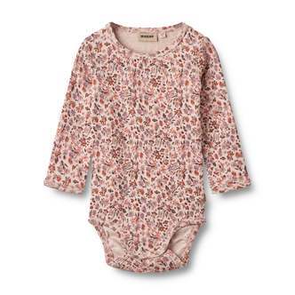 Liv Langærmet Bodystocking, Pale Rose Flowers, Wheat