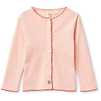 Liva Pointelle Cardigan, Soft Rose, Flöss